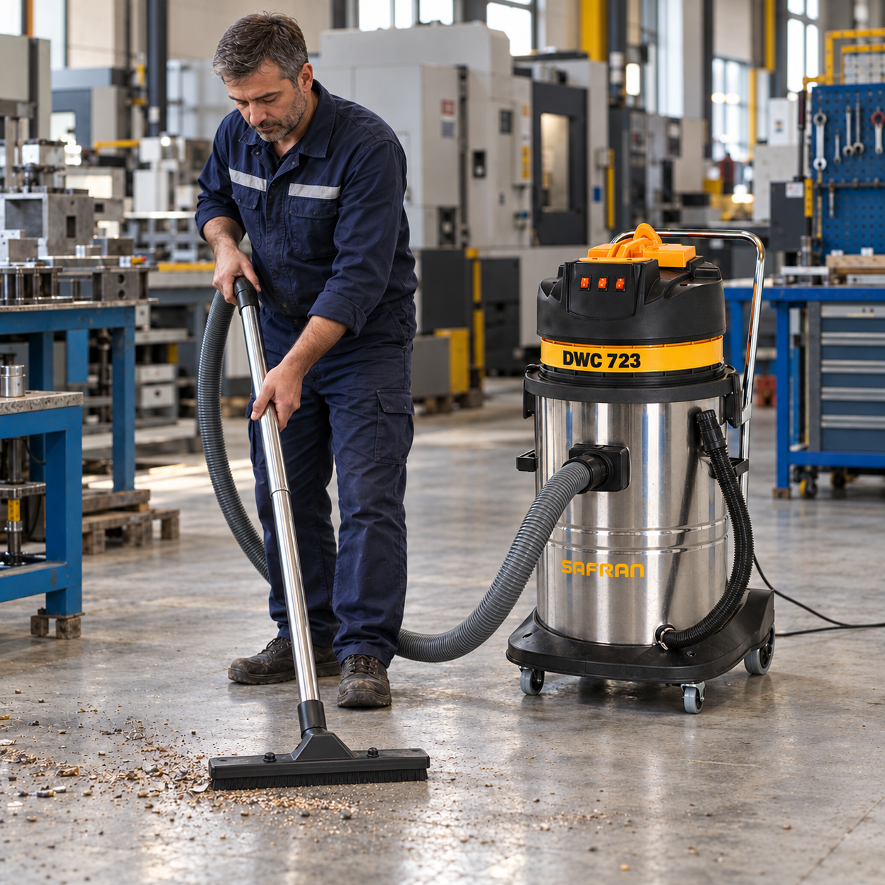 DWC 723 ile fabrika zemini temizliği
